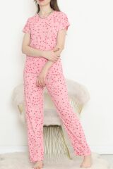 Desenli Pijama Takımı Pembekalpli - 130.1287.