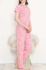 Desenli Pijama Takımı Pembekalpli - 130.1287.