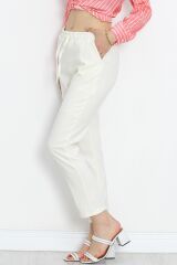 Beli Lastikli Duble Pantolon Ekru - 20918.683.