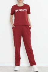 Jogger Eşofman Takımı Bordo - 16601.5238.