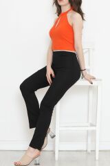Bağlamalı Crop Bluz Turuncu - 18457.631.