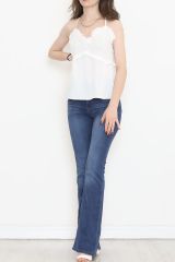 İp Askılı Bluz Ekru - 18445.631.