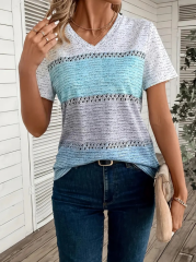 Kadın Kısa Kollu V Yaka Süprem T-shirt