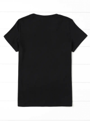 Kadın Kısa Kollu Ayıcık Baskılı Viskon T-shirt