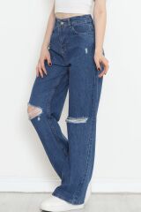 Lazer Kesim Palazzo Kot Pantolon Mavi - 16666.925.