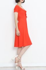 Kruvaze Kimono Elbise Turuncu - 152403.701.