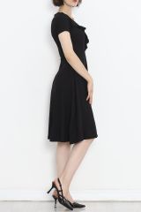 Kruvaze Kimono Elbise Siyah - 152403.701.
