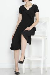 Kruvaze Kimono Elbise Siyah - 152403.701.
