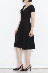 Kruvaze Kimono Elbise Siyah - 152403.701.