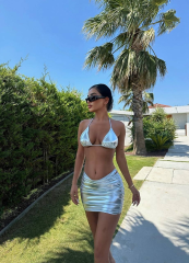 Kadın Lame Kumaş üçlü Bikini Takım