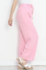 Bel Kuşaklı Keten Pantolon Pembe - 15265.1726.