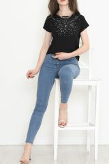 Pul Detaylı Bluz Siyah1 - 17141.599.