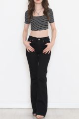 İspanyol Paça Kot Pantolon Siyah - 12275.1431.