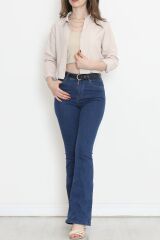 Çizgili Crop Gömlek Taş - 977.1247.