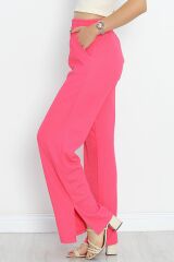 Paça Yırtmaçlı Bürümcük Pantolon Koyupembe - 18904.1247.