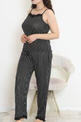 İp Askılı Battal Pijama Takımı Beyazçizgili - 174.1287.