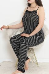 İp Askılı Battal Pijama Takımı Beyazçizgili - 174.1287.