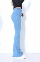 Kadın Yüksek Bel Toparlayıcı Bol Paça Kot Pantolon Jean