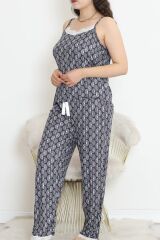 İp Askılı Battal Pijama Takımı Lacivert - 174.1287.