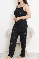 İp Askılı Battal Pijama Takımı Beyazsiyah - 174.1287.