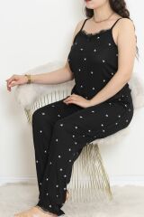 İp Askılı Battal Pijama Takımı Beyazsiyah - 174.1287.
