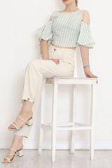 Paça Düğme Detaylı Pantolon Krem - 20783.683.