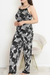 İp Askılı Battal Pijama Takımı Siyahbeyaz - 174.1287.