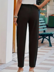 Kadın Beli Lastikli Keten Pantolon