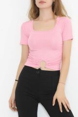 Kare Yaka Bluz Pembe - 862.1019.