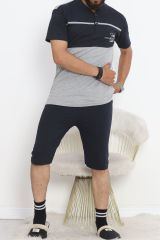 Nakışlı Erkek Pijama Takımı Lacigri - 18846.1838.