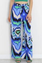 Desenli Dokuma Pantolon Saksmavi - 18979.1095.