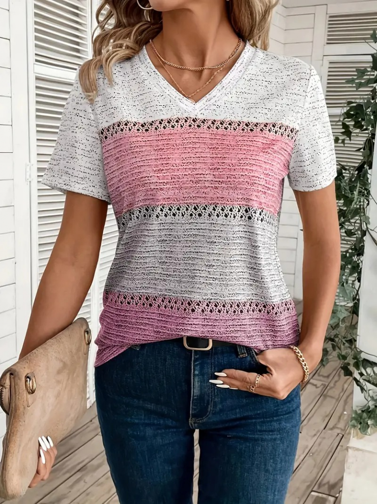 Kadın Kısa Kollu V Yaka Süprem T-shirt