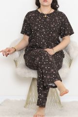 Büyük Beden Rotasyon Pijama Takımı Kahvepembe - 400.1287.