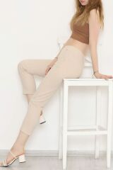 Beli Lastikli Pantolon Taş - 20819.683.