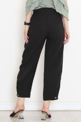 Paça Düğme Detaylı Pantolon Siyah - 20783.683.