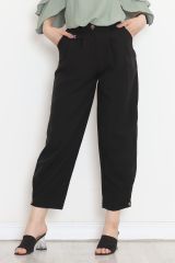 Paça Düğme Detaylı Pantolon Siyah - 20783.683.