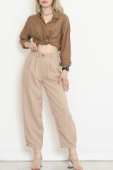 Paça Düğme Detaylı Pantolon Bej - 20783.683.