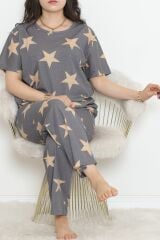 Büyük Beden Rotasyon Pijama Takımı Füme - 400.1287.