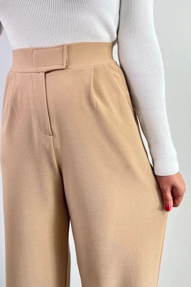Palazzo Yüksek Bel Pantalon - Bej