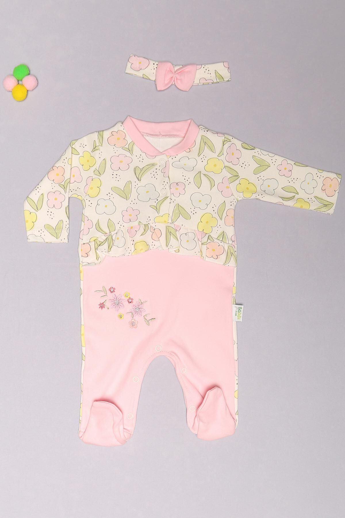 3-12 Aylık Bebek Tulum Pembe - 01206.1803.