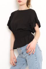 Bel Lastikli Bluz Siyah - 2490.555.