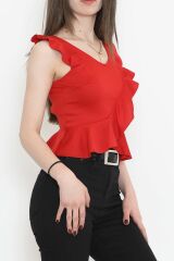 Volanlı Bluz Kırmızı - 12231.631.