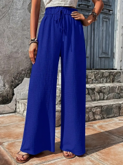 Kadın Beli Lastikli Bol Paça Bürümcük Pantolon