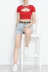 Dekolteli Crop Body Kırmızı - 4121.1567.