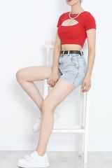 Dekolteli Crop Body Kırmızı - 4121.1567.