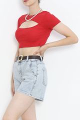 Dekolteli Crop Body Kırmızı - 4121.1567.