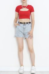 Dekolteli Crop Body Kırmızı - 4121.1567.