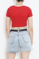 Dekolteli Crop Body Kırmızı - 4121.1567.