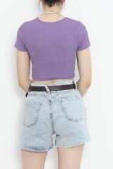 Dekolteli Crop Body Mor - 4121.1567.