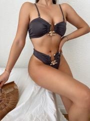 Kadın Italyan Kumaş Toka Detaylı Bikini